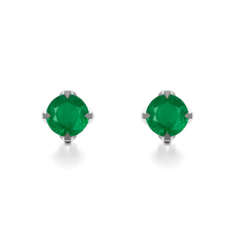 Kolczyki ze szmaragdem białe złoto AJK_013